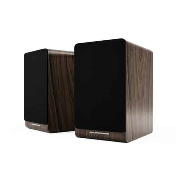 Acoustic Energy AE 100.2 Bookshelf Speakers - walnut cover