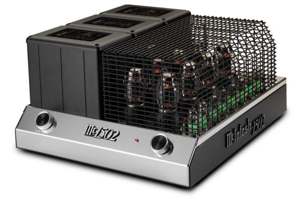 McIntosh MC1502 2-Channel Vacuum Tube Power Amplifier - left with cover