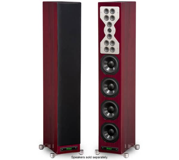 McIntosh XR100 Floor Standing Loudspeaker - Speakers Pair - angle grilles and no grilles