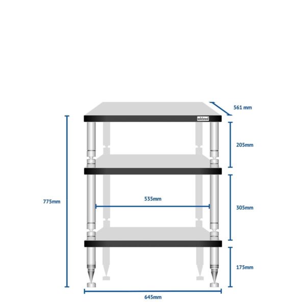 Solidsteel Hyperspike HF-3 3 Shelf Audio Rack - 2