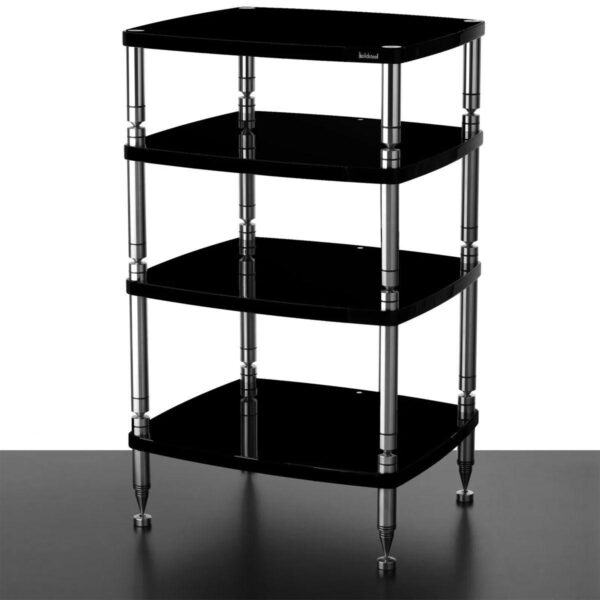 Solidsteel Hyperspike HF-4 4 Shelf Audio Rack - Gloss Black