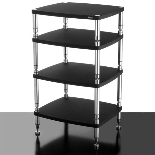 Solidsteel Hyperspike HF-4 4 Shelf Audio Rack - Matte Black