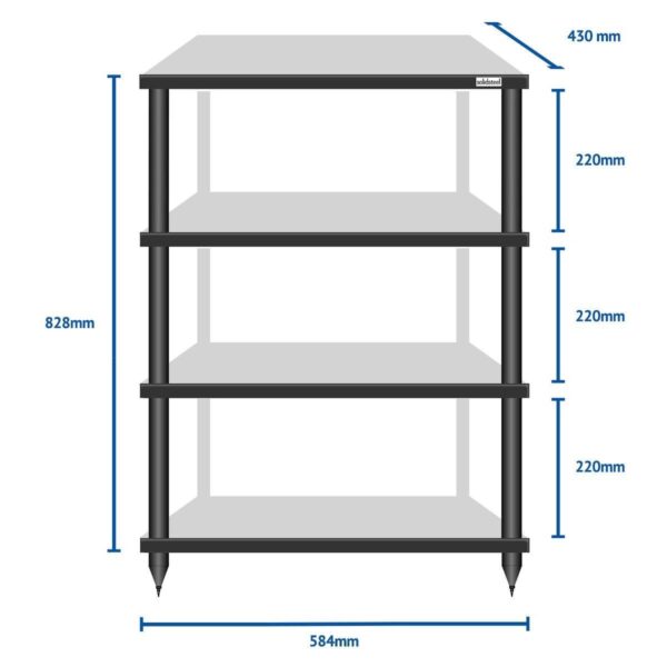 Solidsteel S2-4 4 Shelf Audio Rack -1