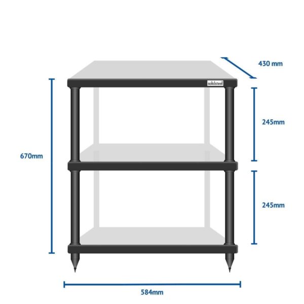 Solidsteel S3-3 3 Shelf Audio Rack - 2