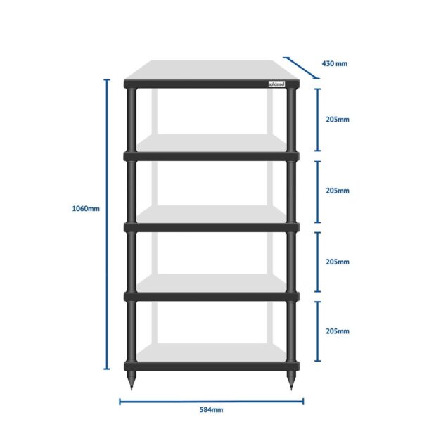 Solidsteel S3-5 5 Shelf Audio Rack - 2