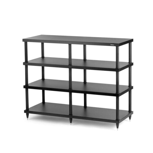 Solidsteel S4-4 4 Shelf Double Width Audio Rack - black