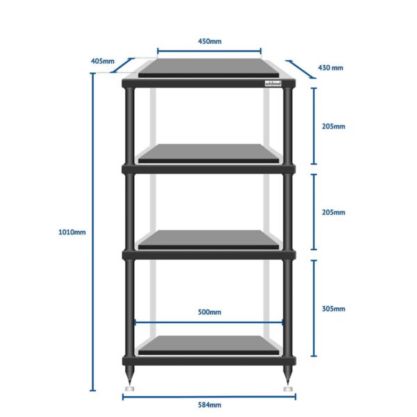 Solidsteel S5-4 4 Shelf Audio Rack - 4