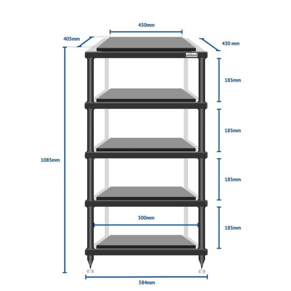 Solidsteel S5-5 5 Shelf Audio Rack - 4